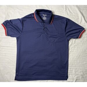 Toptie Umpire Polo Shirt Men's Size Large Blue Baseball Softball Short Sleeve